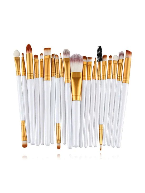 20Pcs Makeup Tool Complete Set Brushes - White