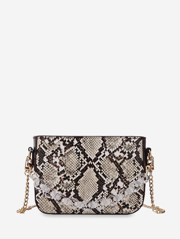 Animal Pattern Chain Crossbody Bag - Multi-a