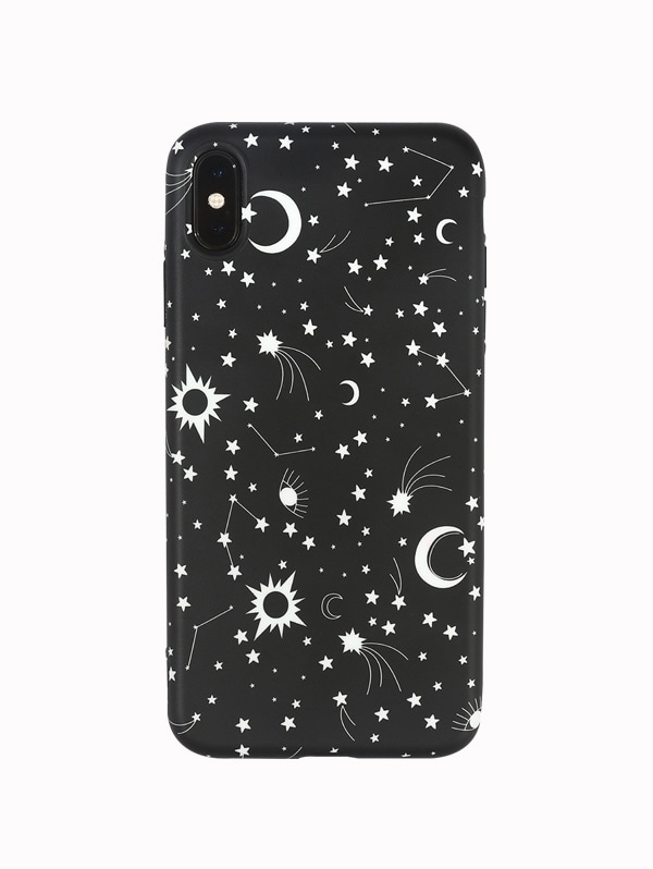 Moon Star Phone Case For Iphone - Black Xs Max