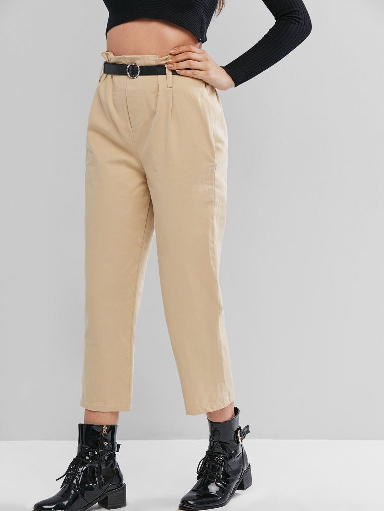 O-ring Paperbag Pants - Light Khaki S