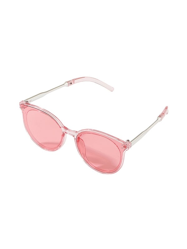 Vintage Round Transparent Anti UV Sunglasses - Pink
