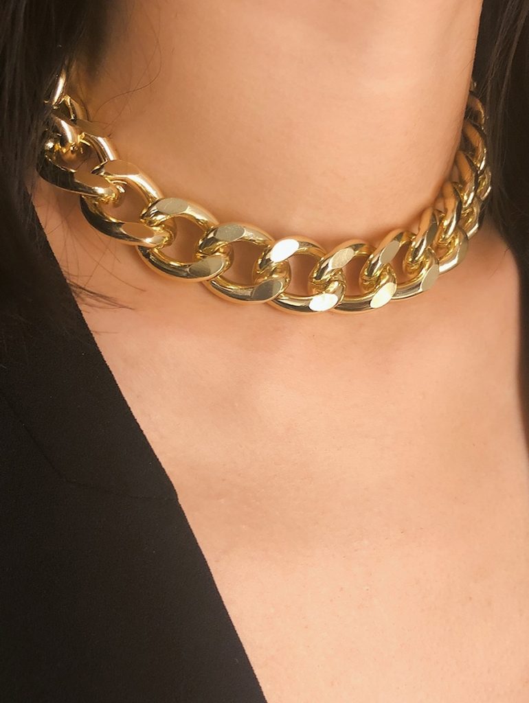 Brief Link Chain Collarbone Necklace - Gold